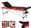 Chaise Longue De Salon Unique 73" Portable Massage Table Professional Massage Bed with 3 Sections Wooden Frame Ergonomic Headrest for therapy Tattoo Salon Spa Facial Treatment