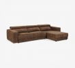 Chaise Pvc Frais Tan Leather sofa atlanta 3 Seater sofa with Chaise Longue