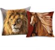 Coussin Salon Jardin Élégant Acheter Chevaux De Guerre In Ns Coussin Couvre Sauvage Animal Cheval Lion Art Chambre Décorative En Lin Taie D oreiller 45x45 Cm De $3 49 Du