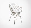 Fauteuil En Osier Pas Cher Génial Chaise Bras Métal Rotin Tissu Blanc Nergy