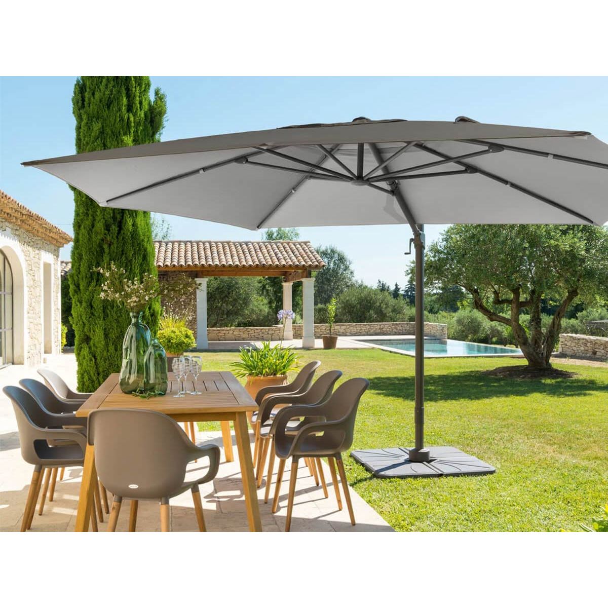 Housse De Protection Salon De Jardin Rectangulaire Génial 3 X 4 M Taupe Parasol Jardin Déporté Led Alu Sun 4 Rectangle