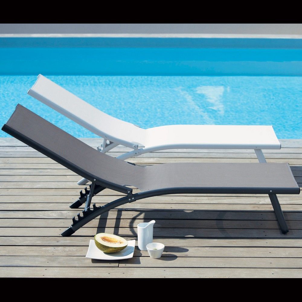 Mobilier Piscine Élégant Bain De soleil En Aluminium Blanc En 2019