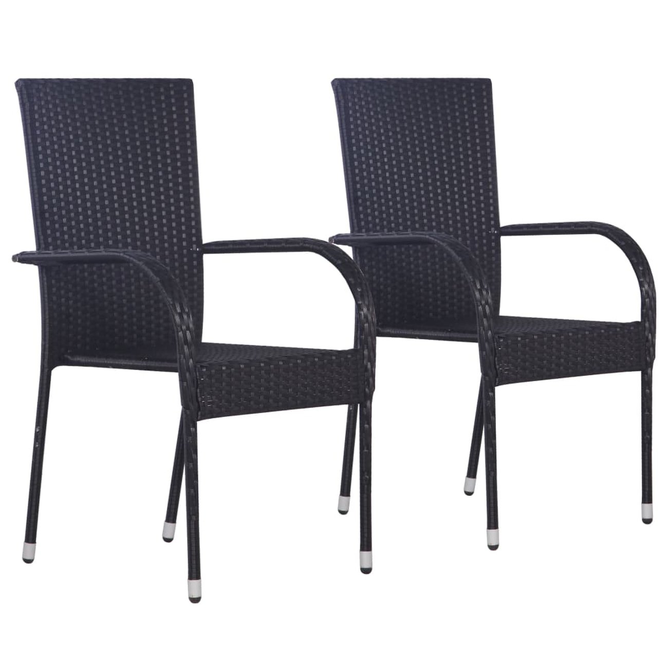 Salon De Jardin Pas Cher Resine Nouveau Vidaxl Vidaxl Chaises Empilables D Extérieur 2 Pcs Résine Tressée Noir