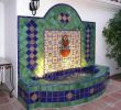 Salon Detente Jardin Beau Wall Fountain with Lights Using Mexican Tiles San Clemente