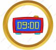 Table Beau Digital Table Clock Vector Icon Cartoon Style Cartoon