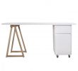 Table De Salon Avec Rangement Inspirant White top Oak Trestle Leg and Trestle Cube with Drawer and