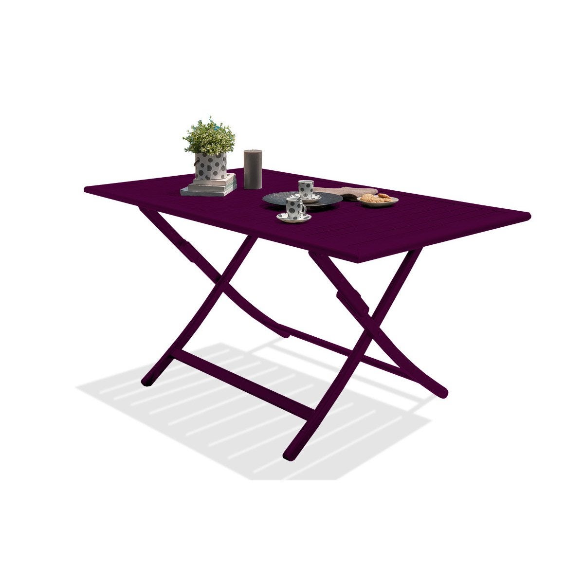 Table Jardin Pliable Luxe Table De Jardin De Repas Marius Rectangulaire Aubergine 4 6