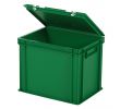 Bac Alimentaire Plastique Luxe Bac Gerbable Avec Couvercle 400x300xh335mm Vert