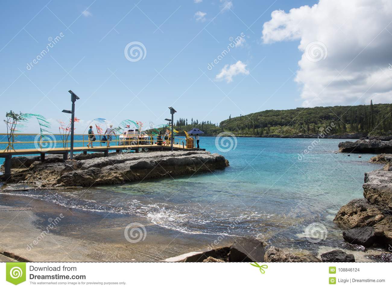 Jardin De Tadine Unique Tadine Bay Jetty Transport New Caledonia Editorial Stock