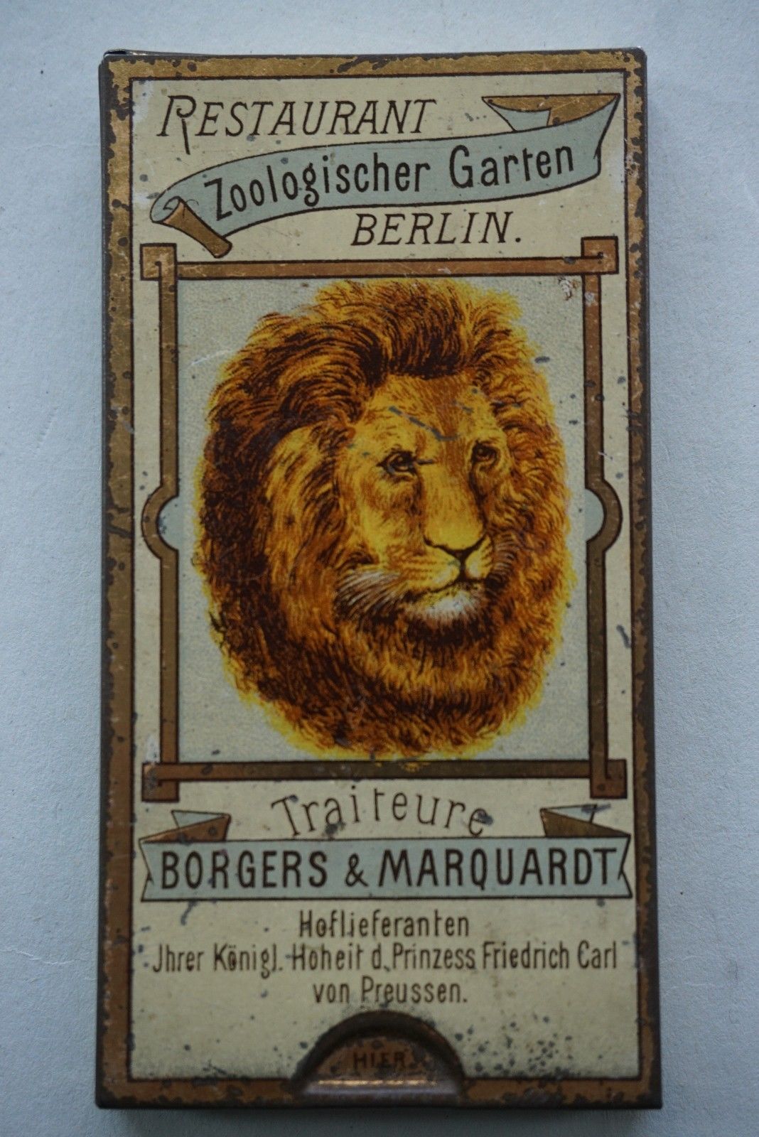 Stollwerck Automate boite de 1900 Vieille boîte schiebedose Zoo Berlin