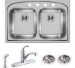 Pergola Alu Brico Depot Élégant Elkay Pergola All In One Drop In Stainless Steel 33 In 4 Hole Double Bowl Kitchen Sink with Faucet and Drain