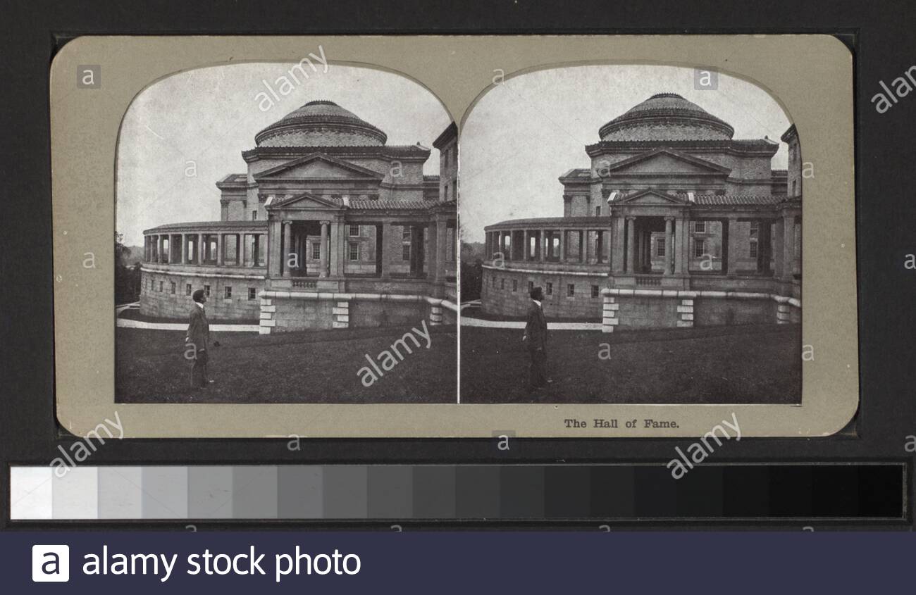 the hall of fame includes views by anthony g w pach and other photographers and publishers robert dennis collection of stereoscopic views title devised by cataloger views of the bronx and along the harlem river including woodlawn cemetery the bronx river mt st vincent academy including interior views of the chapel and women in class men in tophats women in full dresses and children in a pergola in morrisania the hall of fame views along the harlem river including the river homes one with gazebo on bluff above river a view of hotel and other structures from high bridge rai 2AM1F93