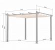 Tonnelle Aluminium Frais Condate 3x3m Semi Permanent Aluminium Outdoor Gazebo with Sliding Retractable Shade